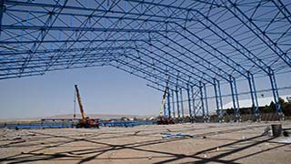 پروژه ساخت و نصب سازه فلزی آشیانه تعمیراتی شرکت هواپیمایی آتا در فرودگاه تبریز